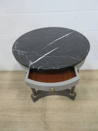 Single Drawer Side Table with Marble Top