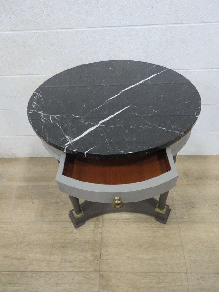 Single Drawer Side Table with Marble Top