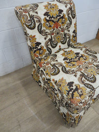 Armless Chair in Fall Leaf Fabric