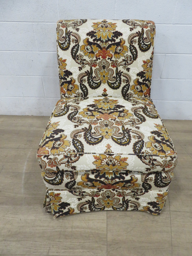 Armless Chair in Fall Leaf Fabric