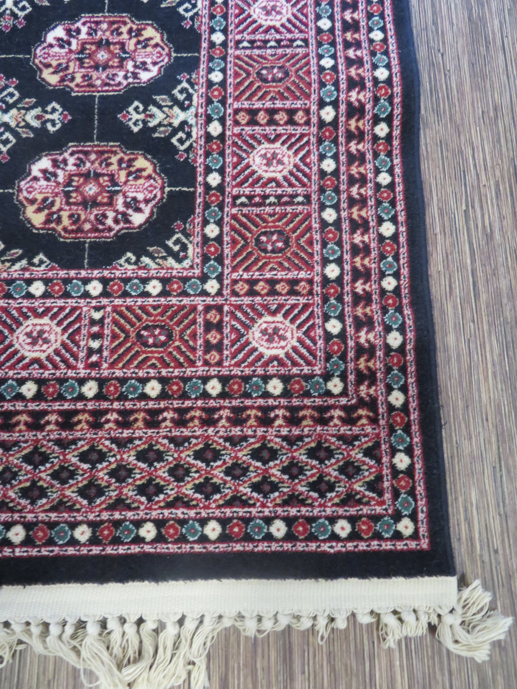 4Ft x 6Ft Area Rug - Blue and Burgundy