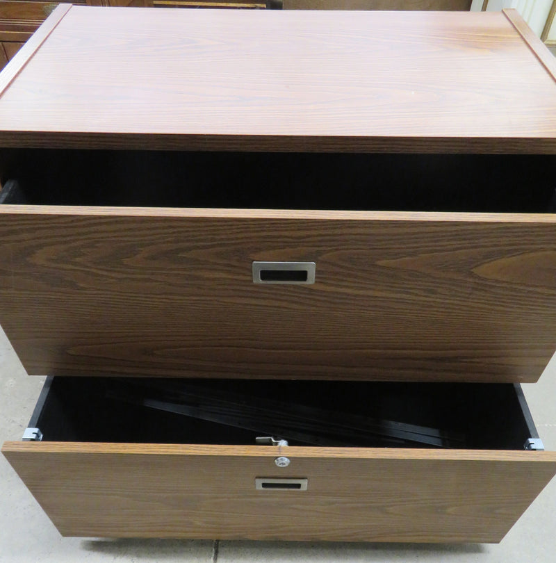 Two Drawer Filing Cabinet - Wood Veneer