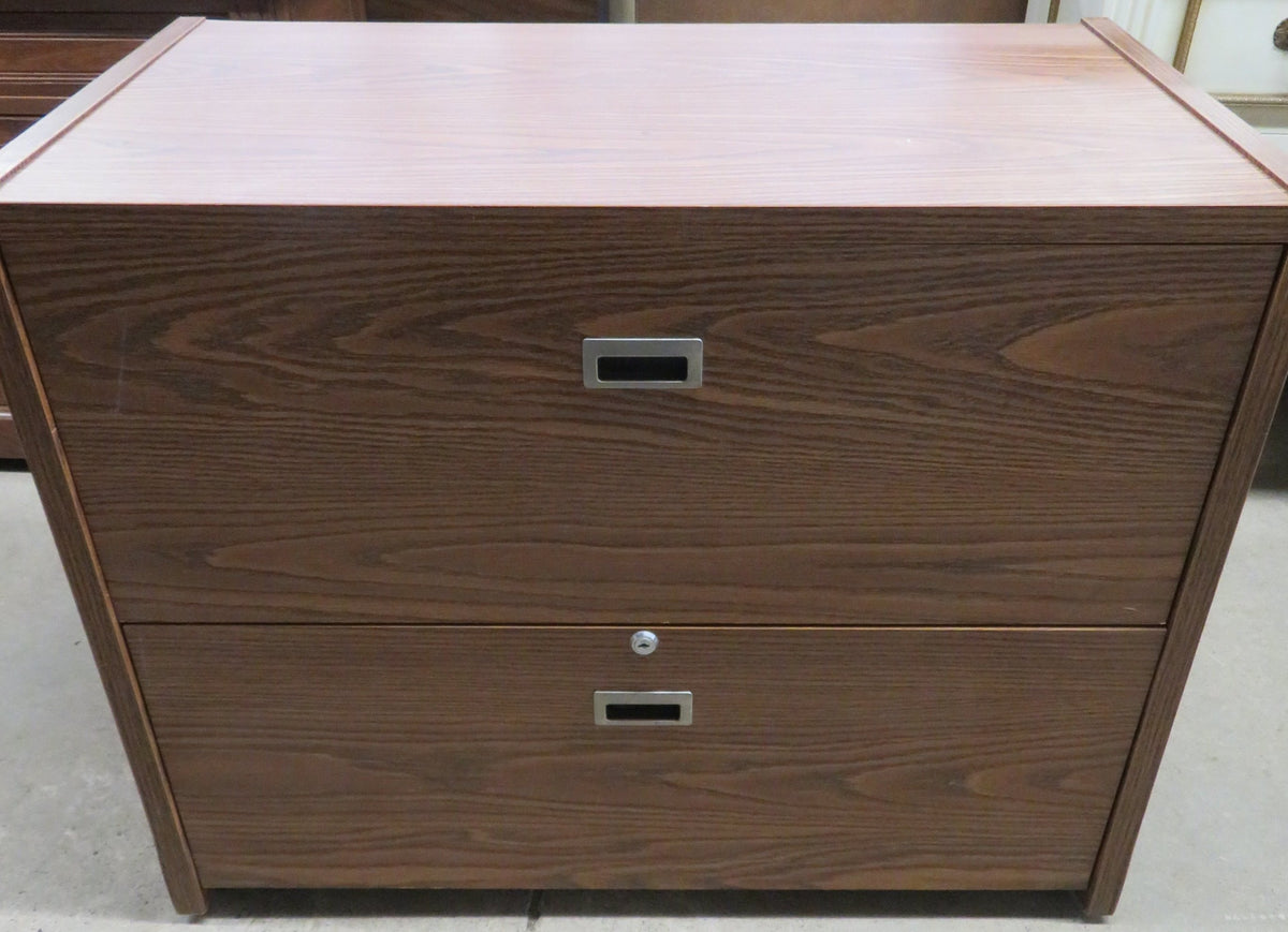 Two Drawer Filing Cabinet - Wood Veneer