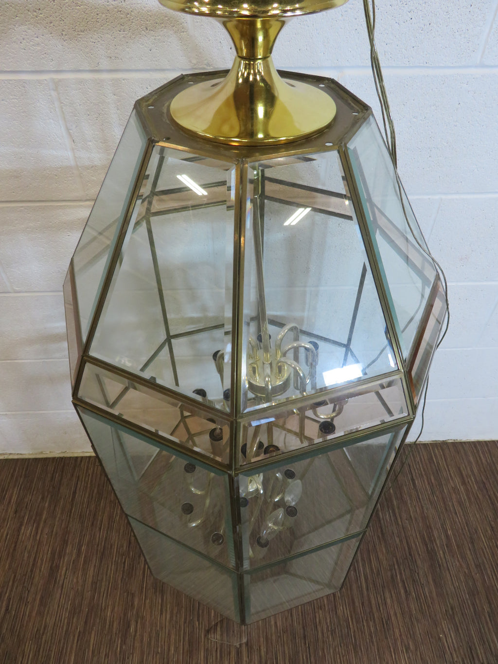 16-Light Chandelier with Glass Panes