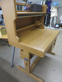 42.5"W Single Pedestal Desk in Metal and Faux Wood