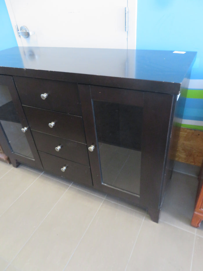 52"W Dark Wood Dresser