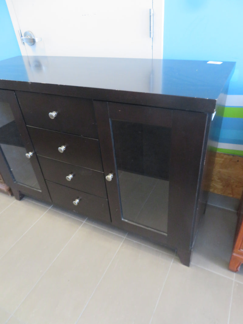 52"W Dark Wood Dresser