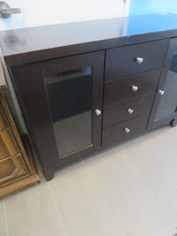 52"W Dark Wood Dresser
