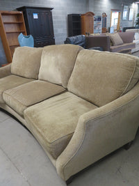 100"W Curved 3-Seat Sofa in Beige