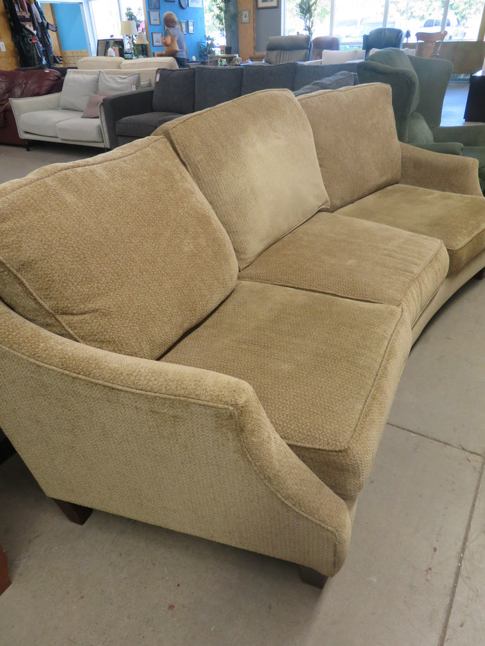 100"W Curved 3-Seat Sofa in Beige