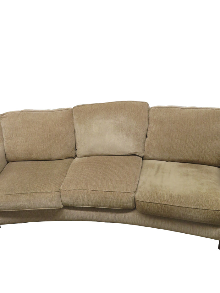 100"W Curved 3-Seat Sofa in Beige