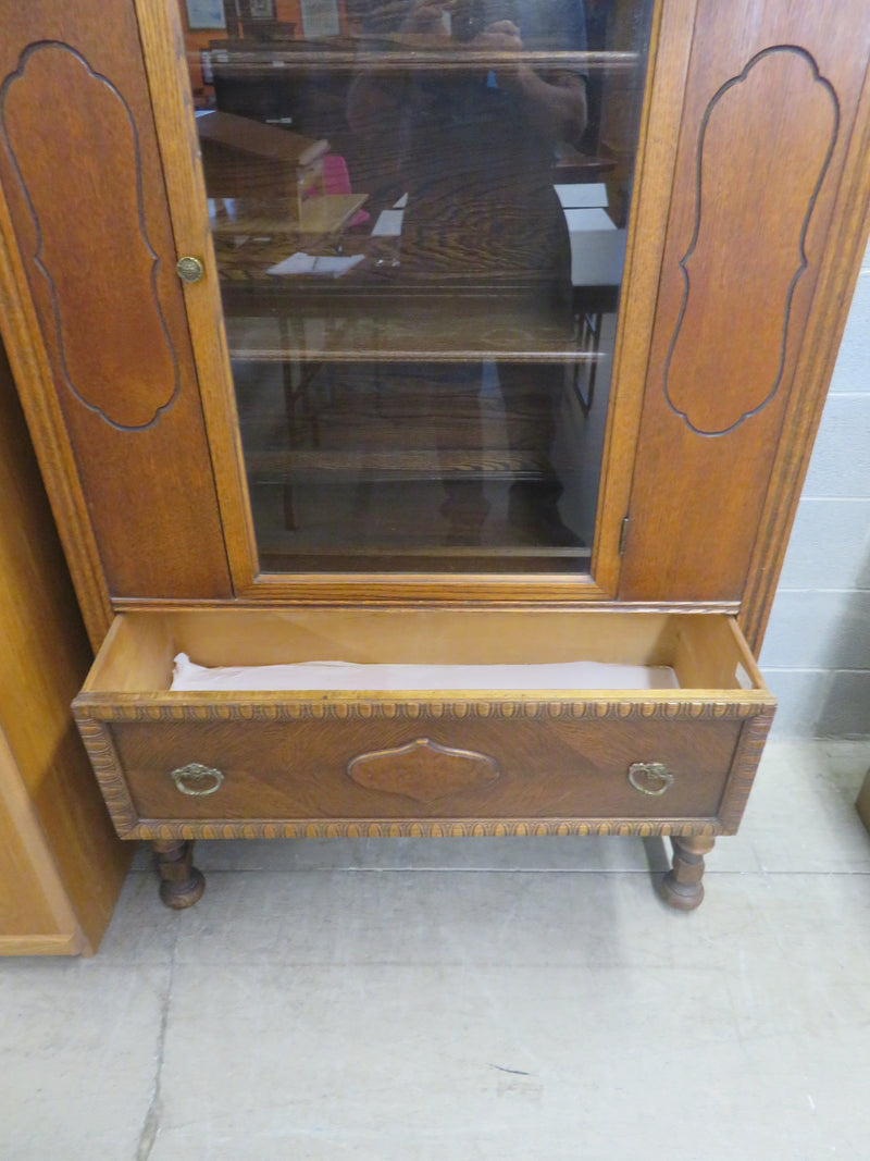 38"W 1-Piece Solid Wood China Cabinet with Glass Door