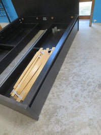 66"W Black Wooden Bed 4-Drawer Storage
