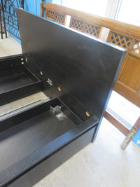 66"W Black Wooden Bed 4-Drawer Storage