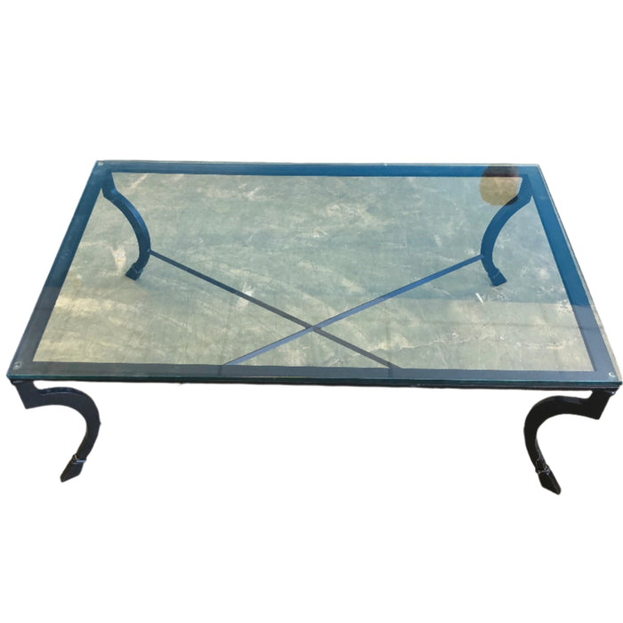 Modern Metal Framed Glass Patio Table