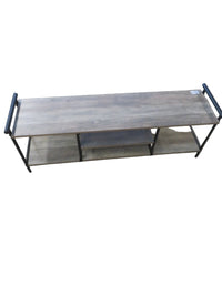 53"W Table Wood Platform With Metal Frame
