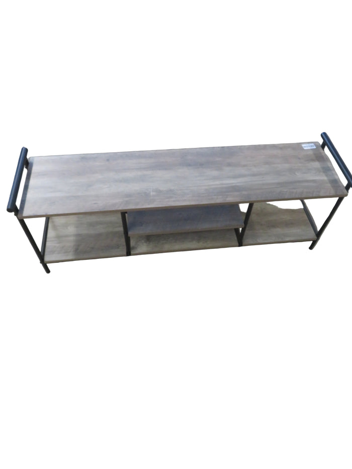53"W Table Wood Platform With Metal Frame
