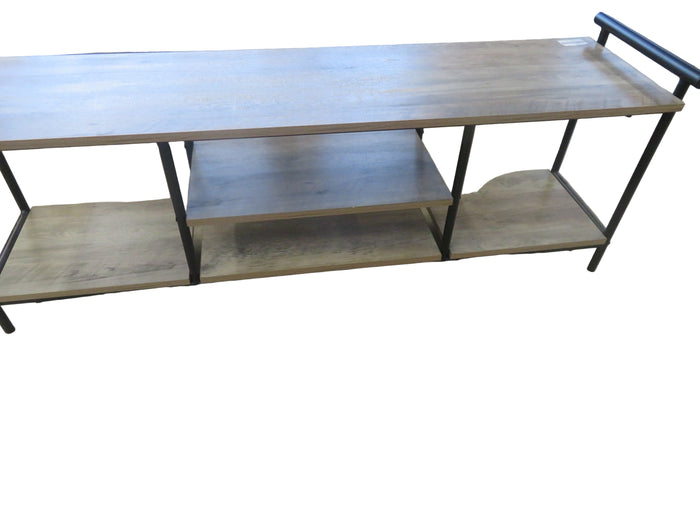 53"W Table Wood Platform With Metal Frame