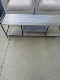 53"W Table Wood Platform With Metal Frame