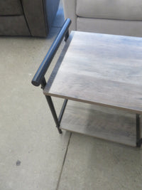 53"W Table Wood Platform With Metal Frame