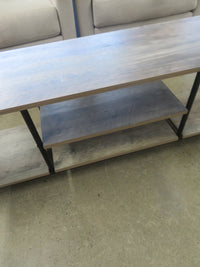 53"W Table Wood Platform With Metal Frame
