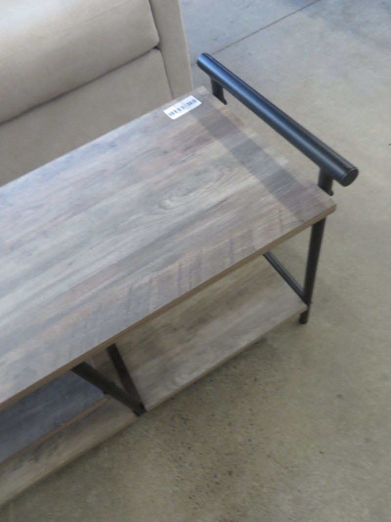 53"W Table Wood Platform With Metal Frame