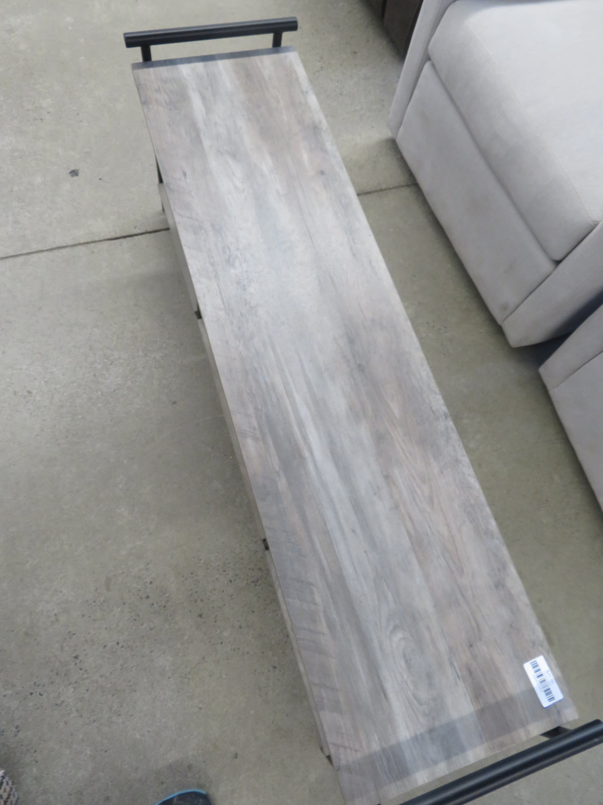 53"W Table Wood Platform With Metal Frame
