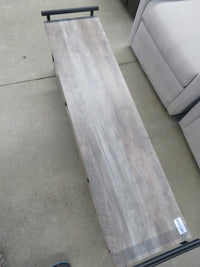 53"W Table Wood Platform With Metal Frame