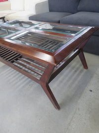 Caramel Wood/Glass Coffee Table