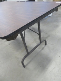 Brown Folding Table with Metal Frame