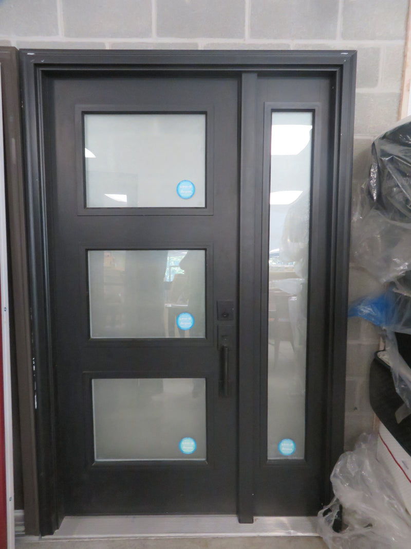 36"W Pre-Hung Door with Side Lite in Black Vinyl