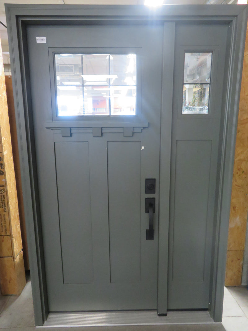 36"W Pre-Hung Door with Side Lite in Olive Gray Vinyl