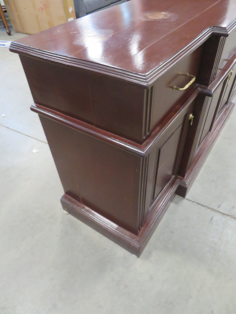 Wooden Dresser with Three Drawers and Four Cupboards