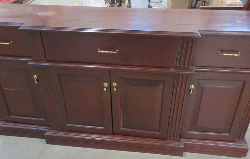 Wooden Dresser with Three Drawers and Four Cupboards