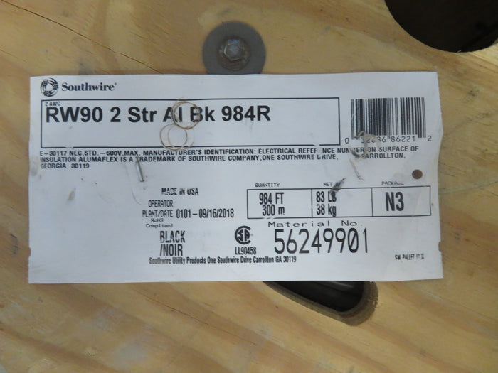 Heavy Duty Electrical Wire (RW90 4/0 Str AI We 984R)