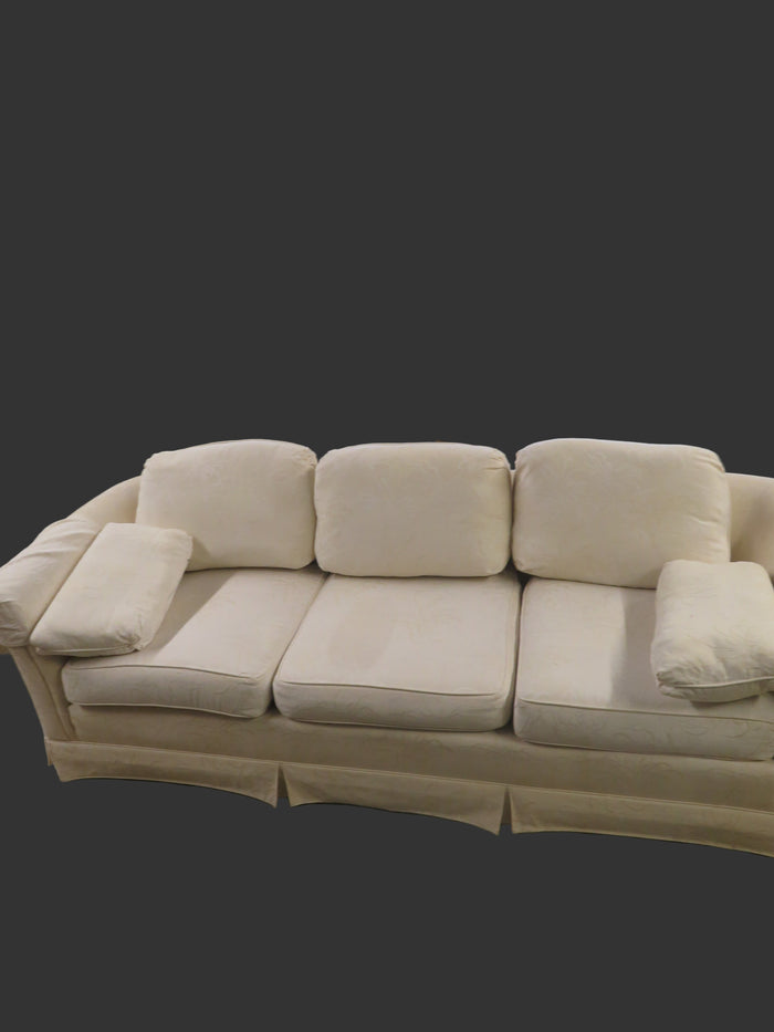 89"W 3-Seater Sofa in Cream Floral Texture