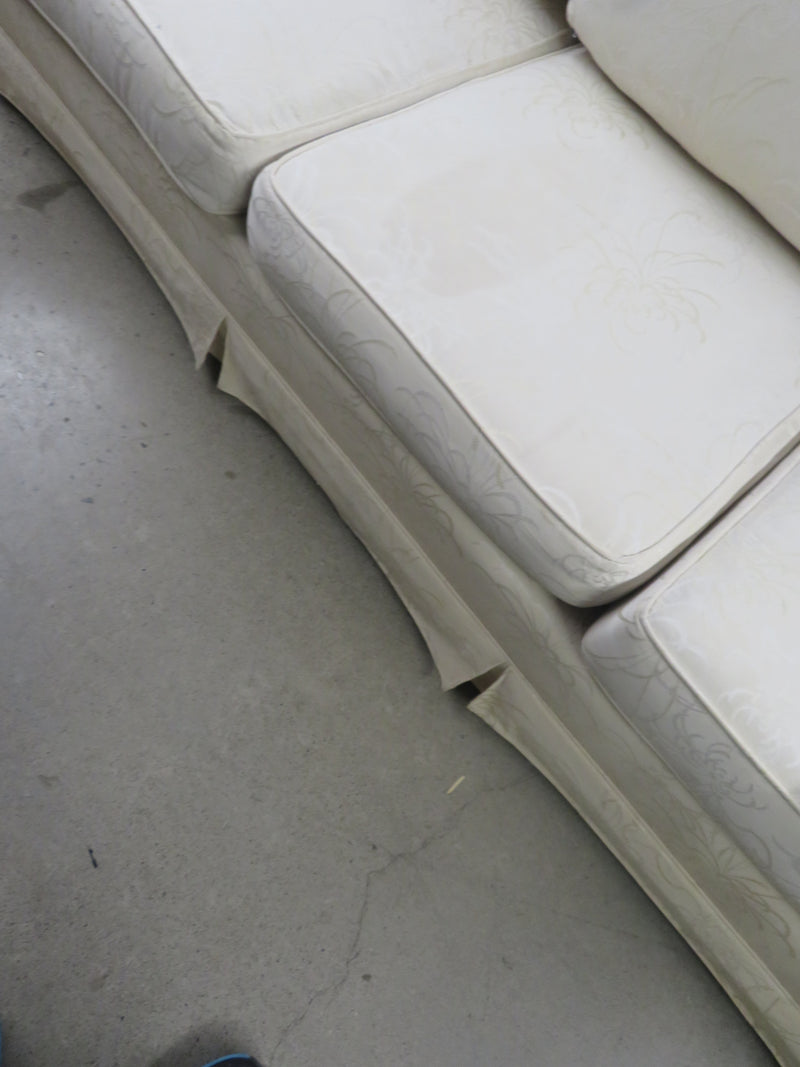 89"W 3-Seater Sofa in Cream Floral Texture