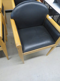 25"W Leather Wooden Armchair