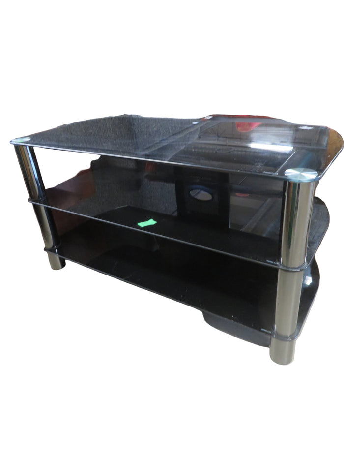 41"W Black Glass Table