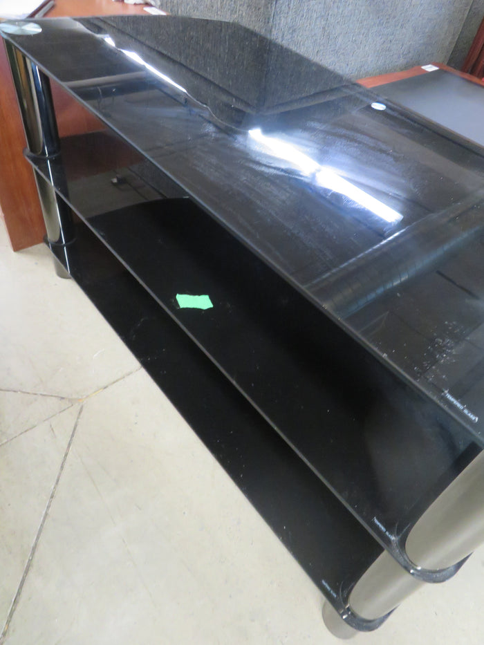 41"W Black Glass Table