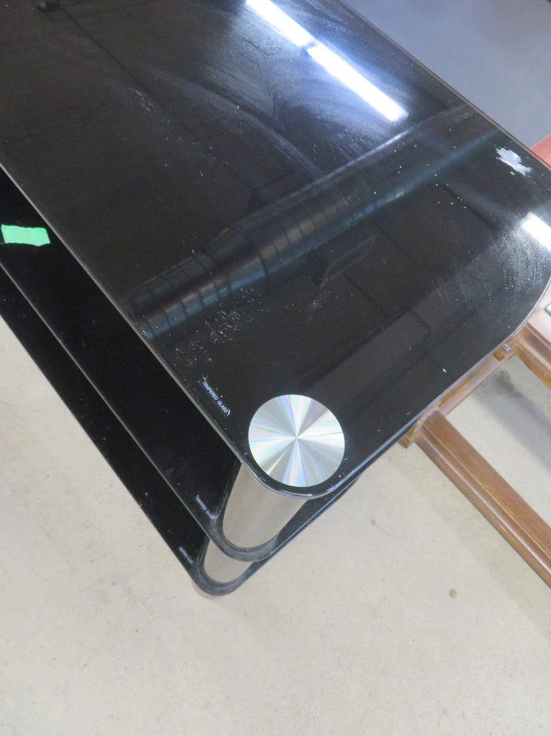 41"W Black Glass Table