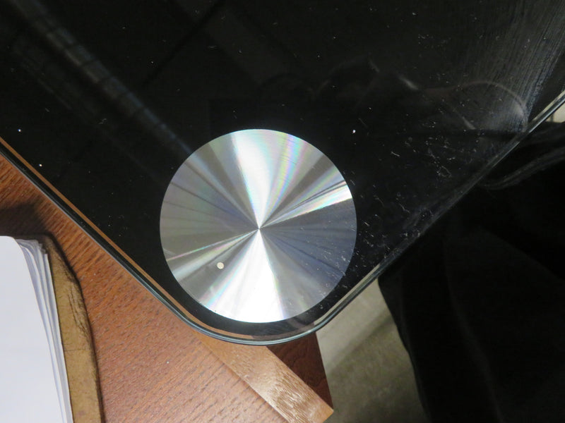 41"W Black Glass Table