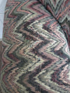 3-Seat Sofa in Gray and Burgundy Stripes