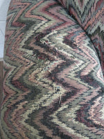 3-Seat Sofa in Gray and Burgundy Stripes