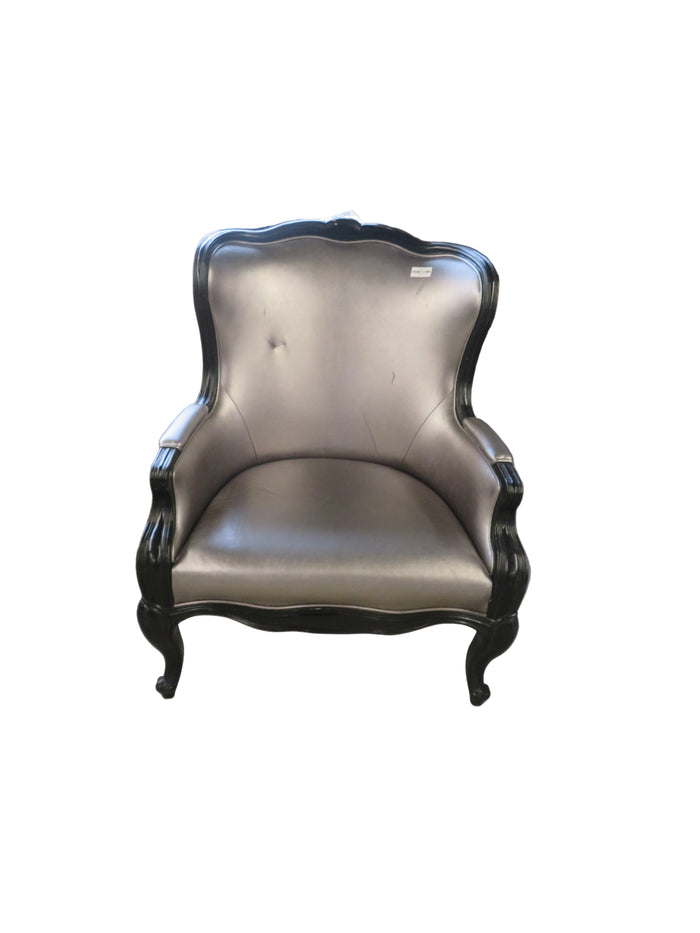32"W Silver Armchair
