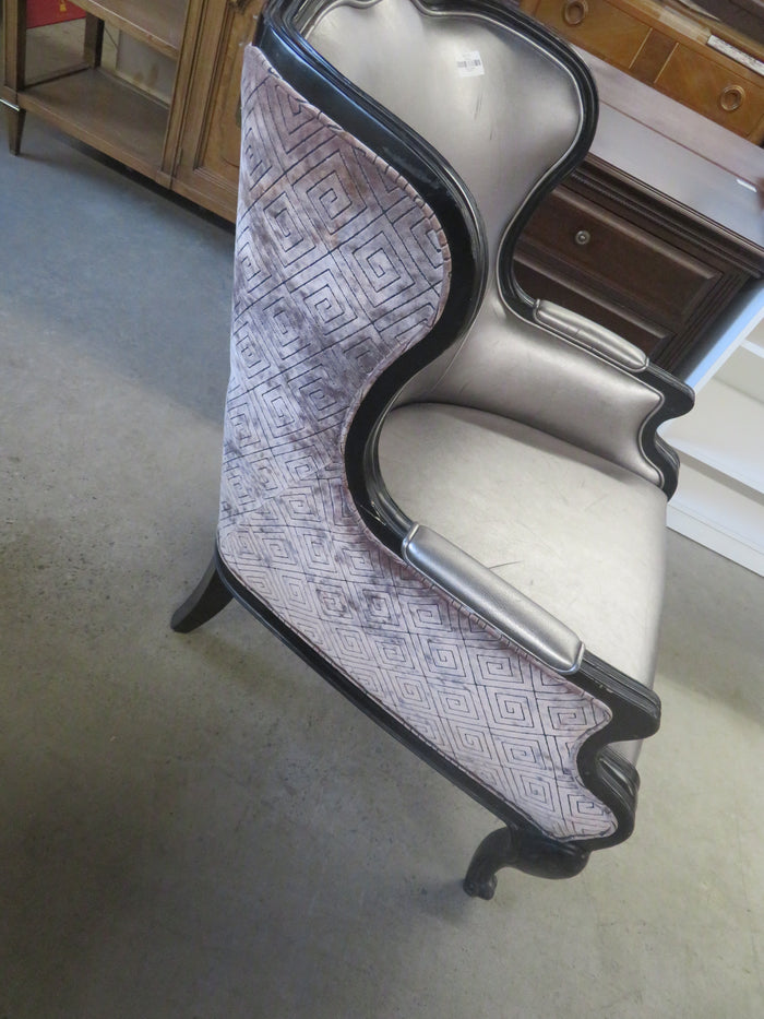 32"W Silver Armchair