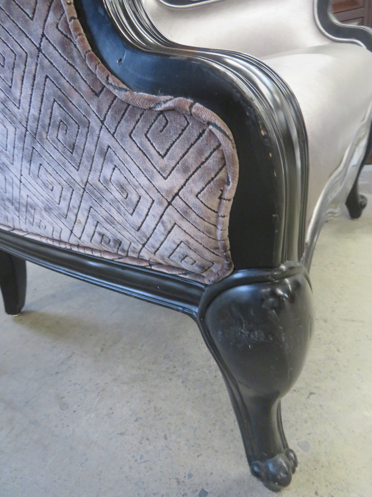 32"W Silver Armchair