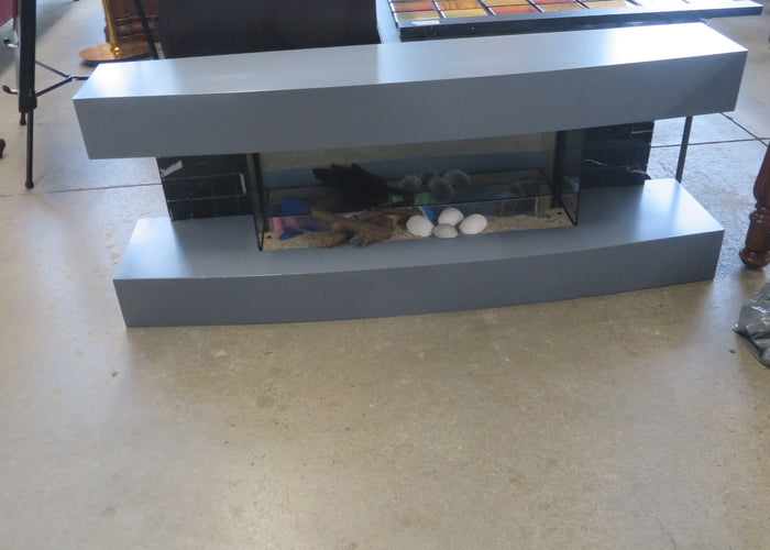 47"W Grey Decorative Fireplace
