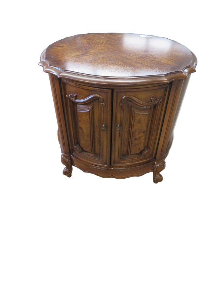 26"W X 26"D Round Wooden Table + Drawer
