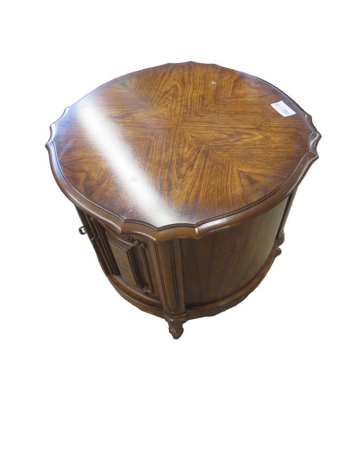 26"W X 26"D Round Wooden Table + Drawer